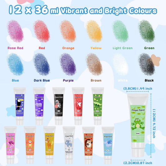 Sortnic finger paint used by a toddler for colorful, safe creative activity