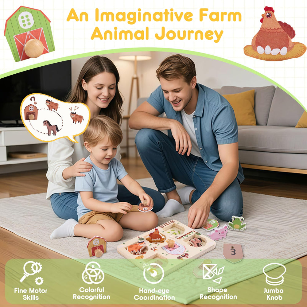 Sortnic toddler puzzle with jumbo knobs supports secure grasp and fine motor practice