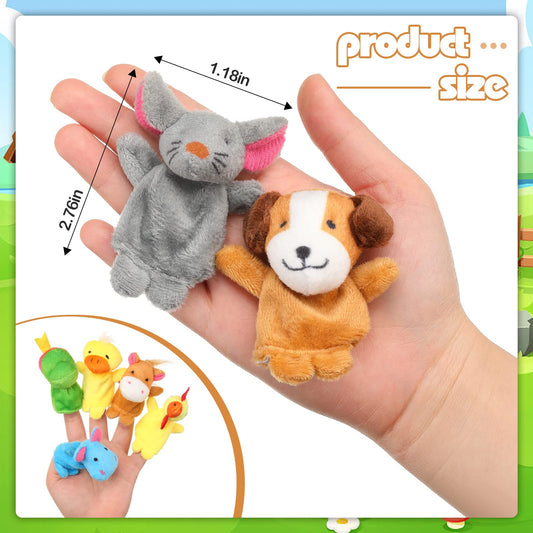 Sosation 19-animal puppets closeup shows colorful plush characters
