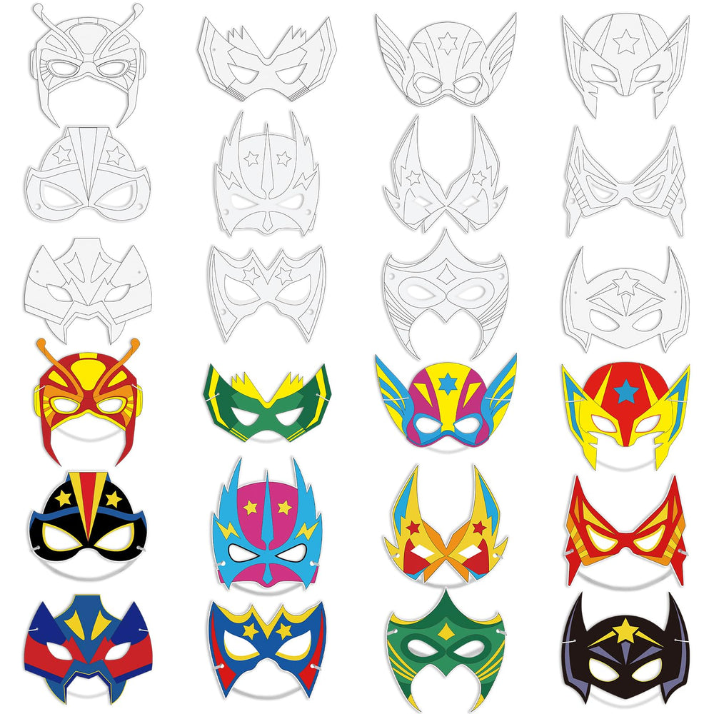Sosation hero masks set, design-01, vibrant designs for kids' dress-up and party crafts