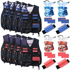 Sosation 8-set kids tactical vests in orange and blue for team play.