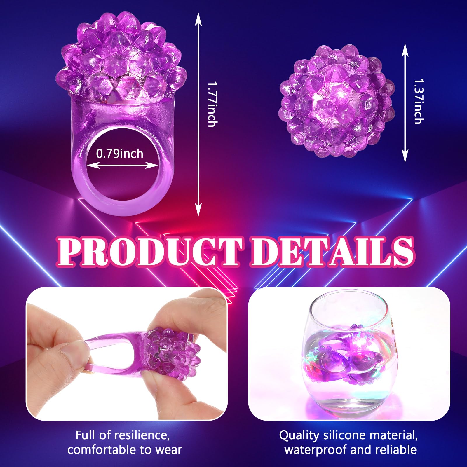 Soft silicone Sosation ring provides comfortable wear for teens and adults during long party nights.