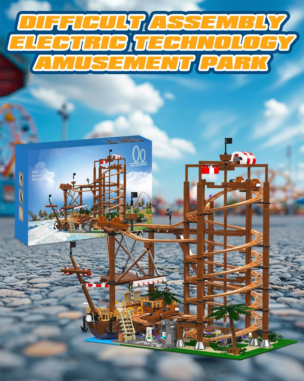 Sosuy Amusement Park Toy offers a large 2174-piece set for engineering exploration.