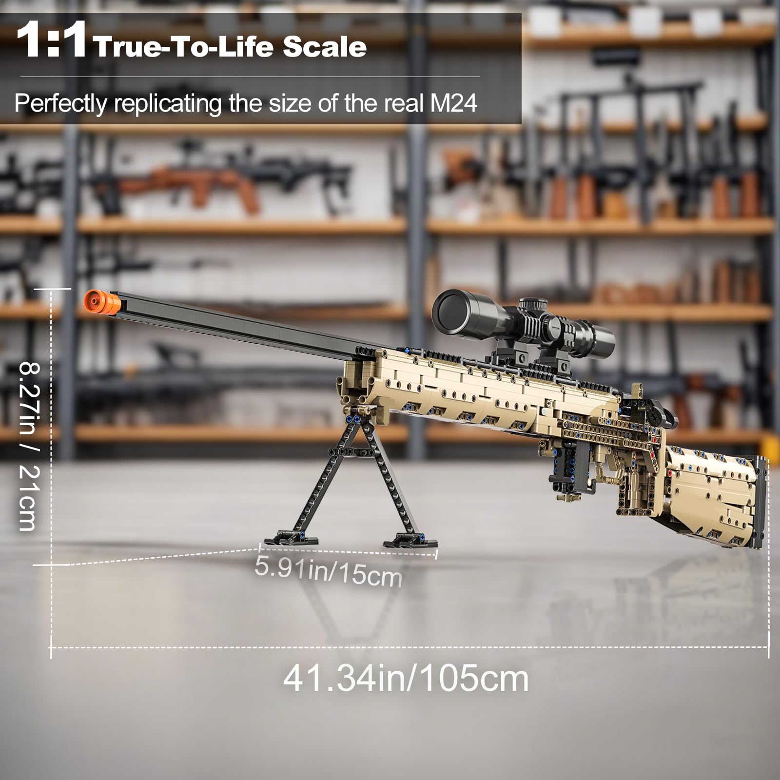 Sosuy M24 with detachable magazine highlighted for interactive play.