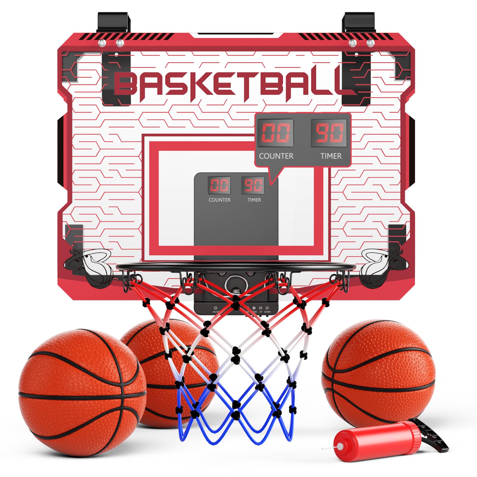 SOTAONE over-the-door hoop with LED lights for engaging play