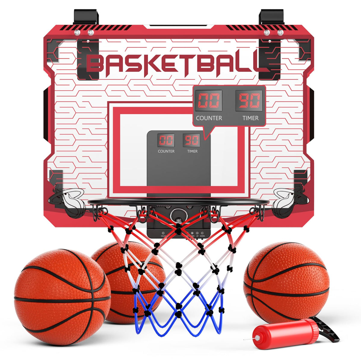 SOTAONE over-the-door hoop with LED lights for engaging play
