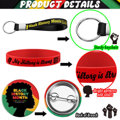 Sotiff Black History Month button pins on clothing for a festive look.
