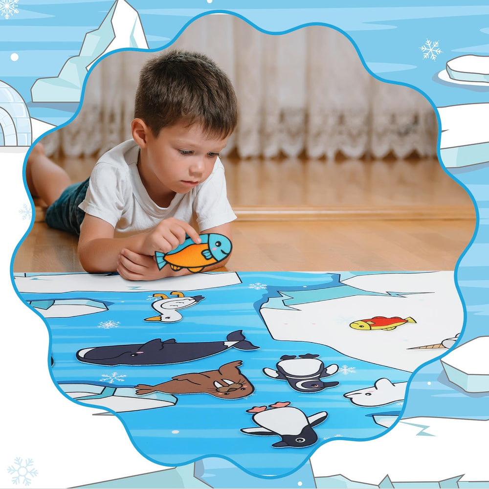 Sotiff Arctic animals felt board backdrop with 41x30 inch size