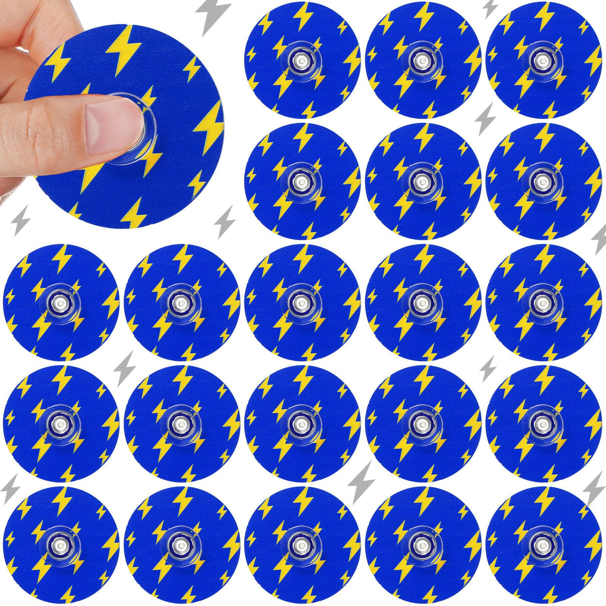 Sotiff blue-golden lightning spinner in hand for focus and stress relief.