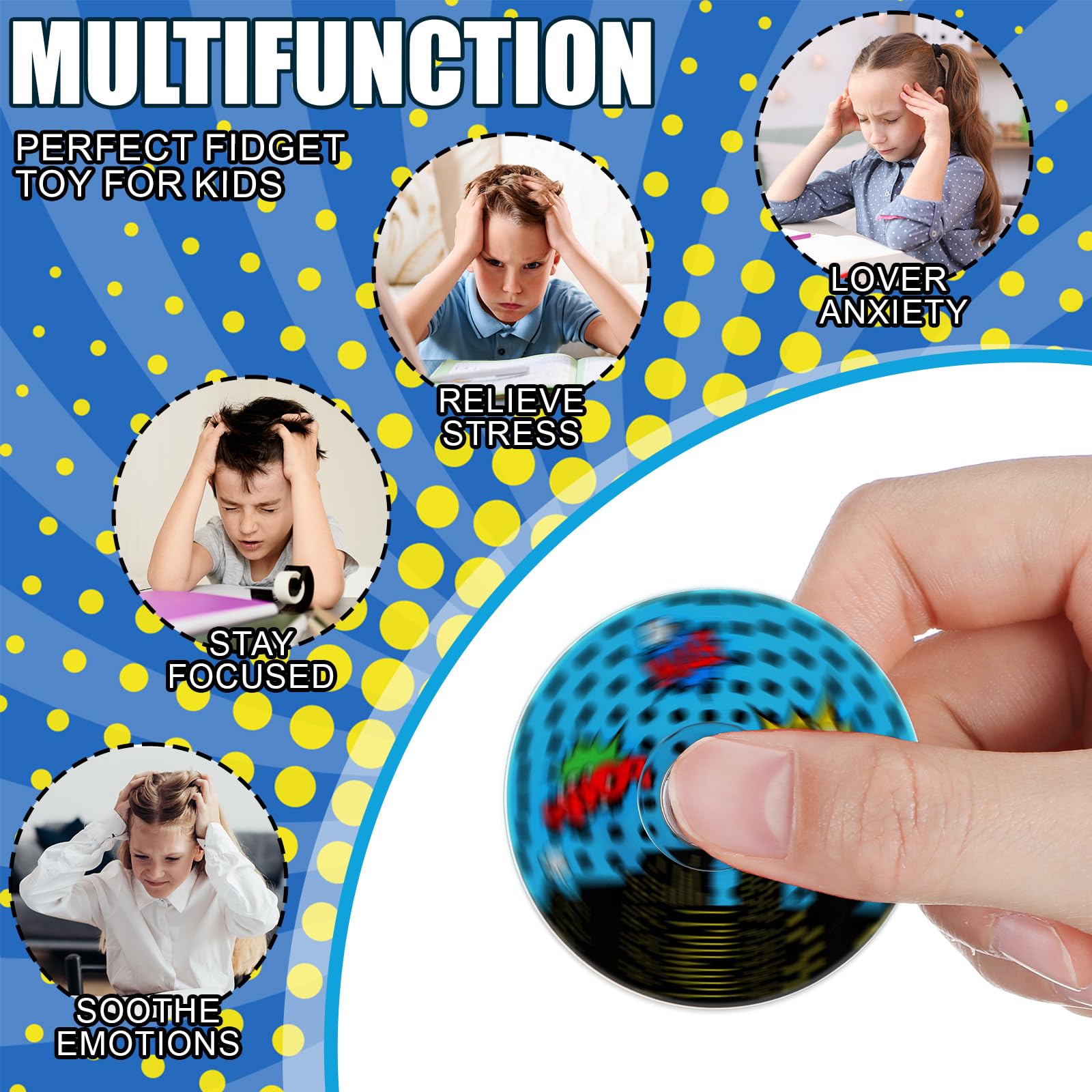 Sotiff comics fidget spinner durable acrylic and metal construction