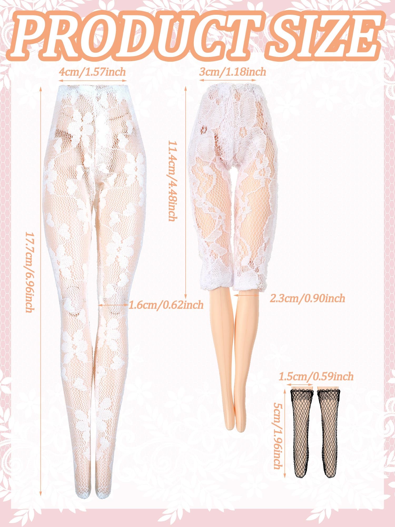 Sotiff doll accessory lace stockings gift-ready for birthdays or holidays.