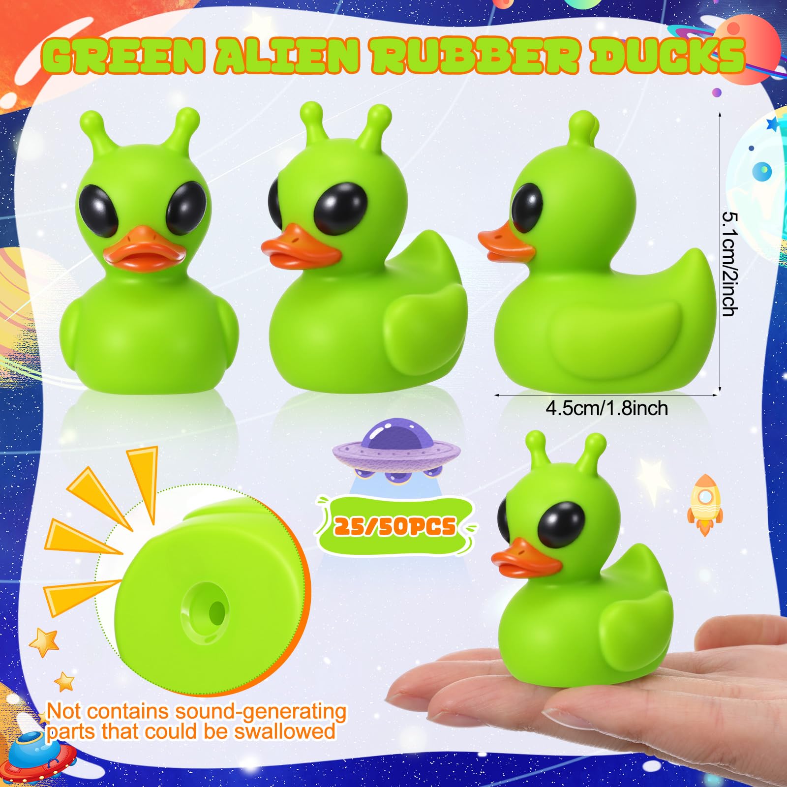 Sotiff green alien duck ideal goody bag filler for celebrations