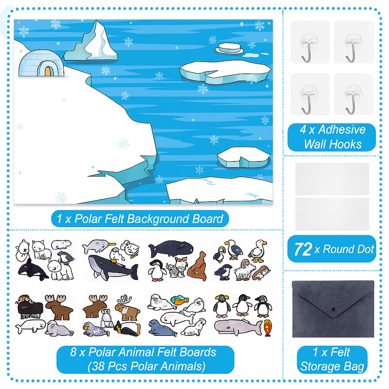Sotiff pre-cut polar animal figures for reusable Arctic storytelling