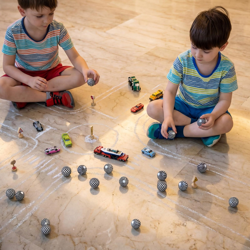 Sotiff 32mm ball bounces well on tile, wood, or brick surfaces