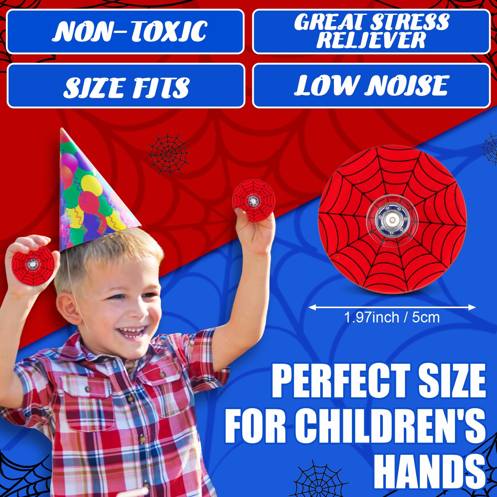 Sotiff Spider Web fidget spinner black, compact toy for desks and classrooms.