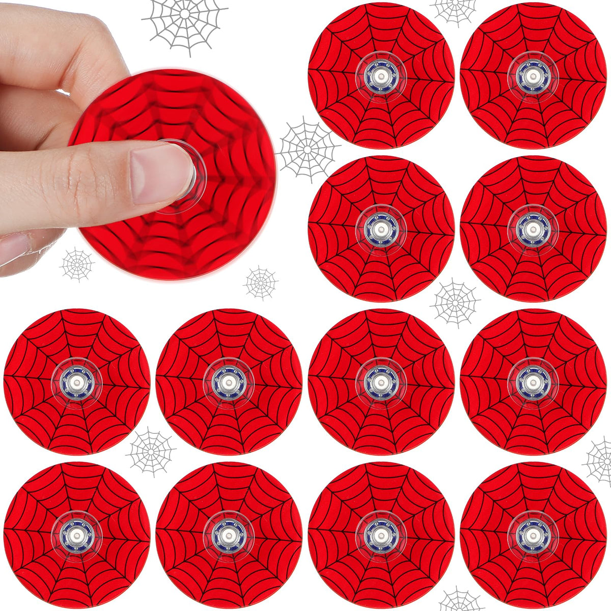 Sotiff Spider Web fidget spinner red, portable for on-the-go play and focus.