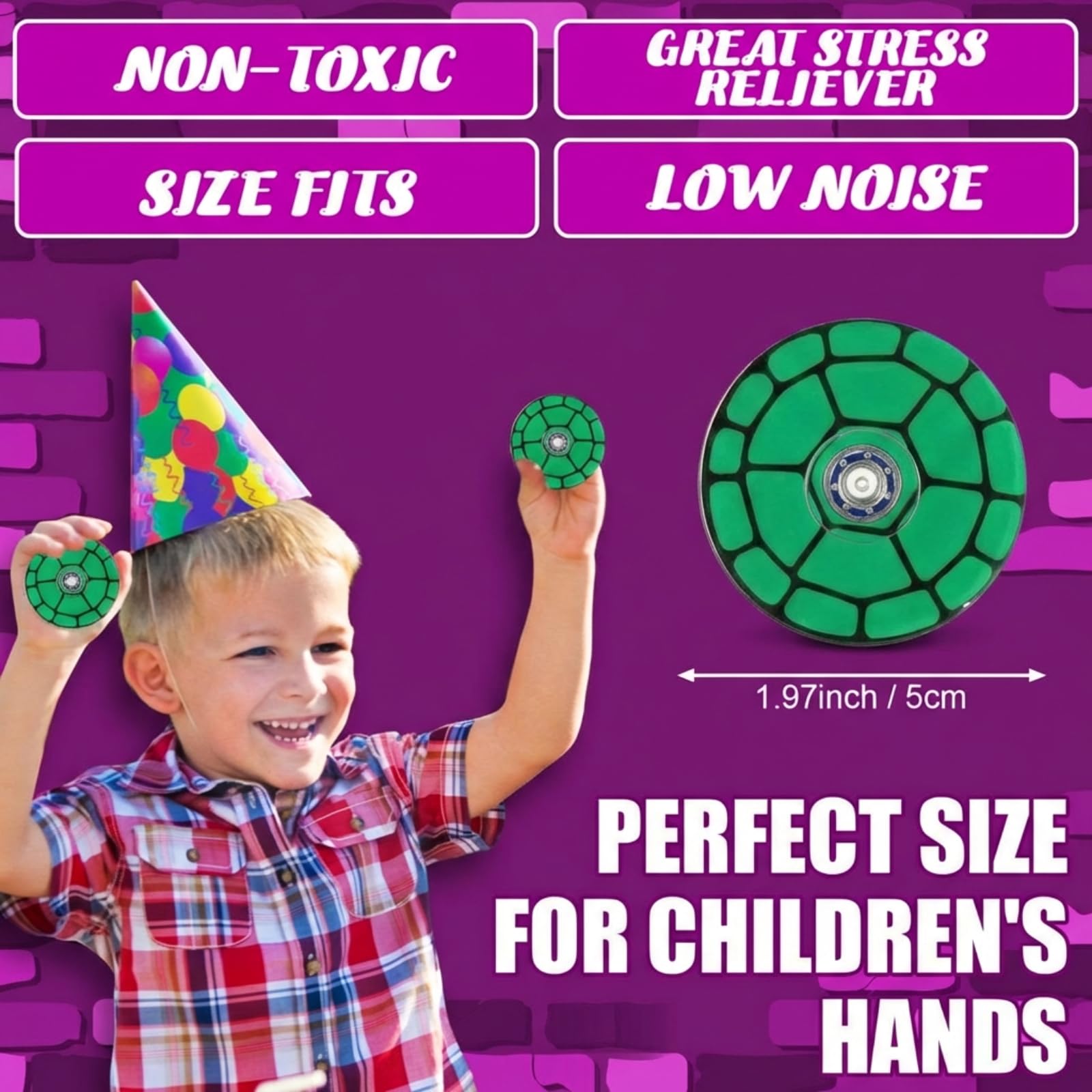 Sotiff turtle fidget spinner close-up, durable acrylic and smooth bearings.
