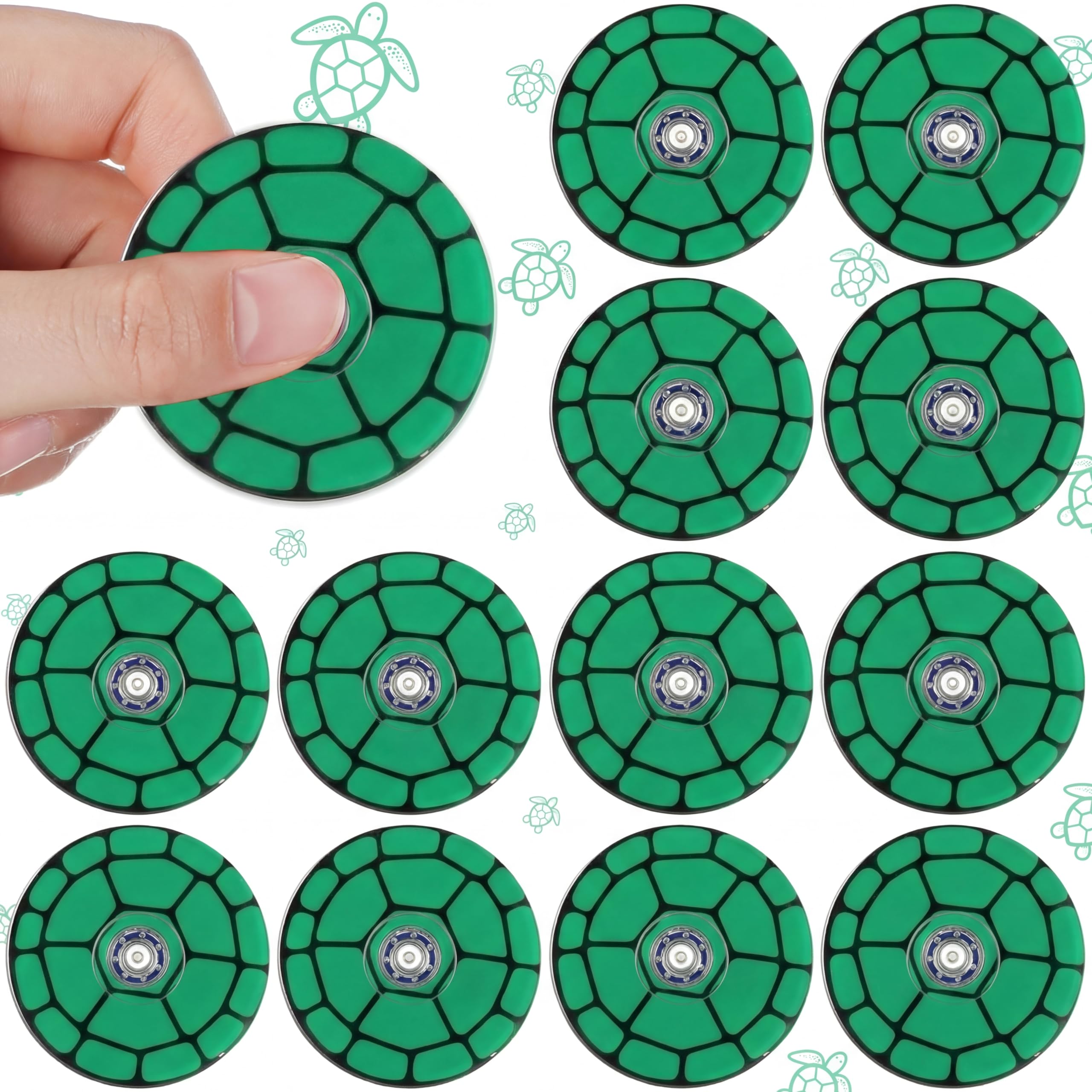 Sotiff turtle fidget spinner green pack for kids, compact and kid-friendly stress relief.