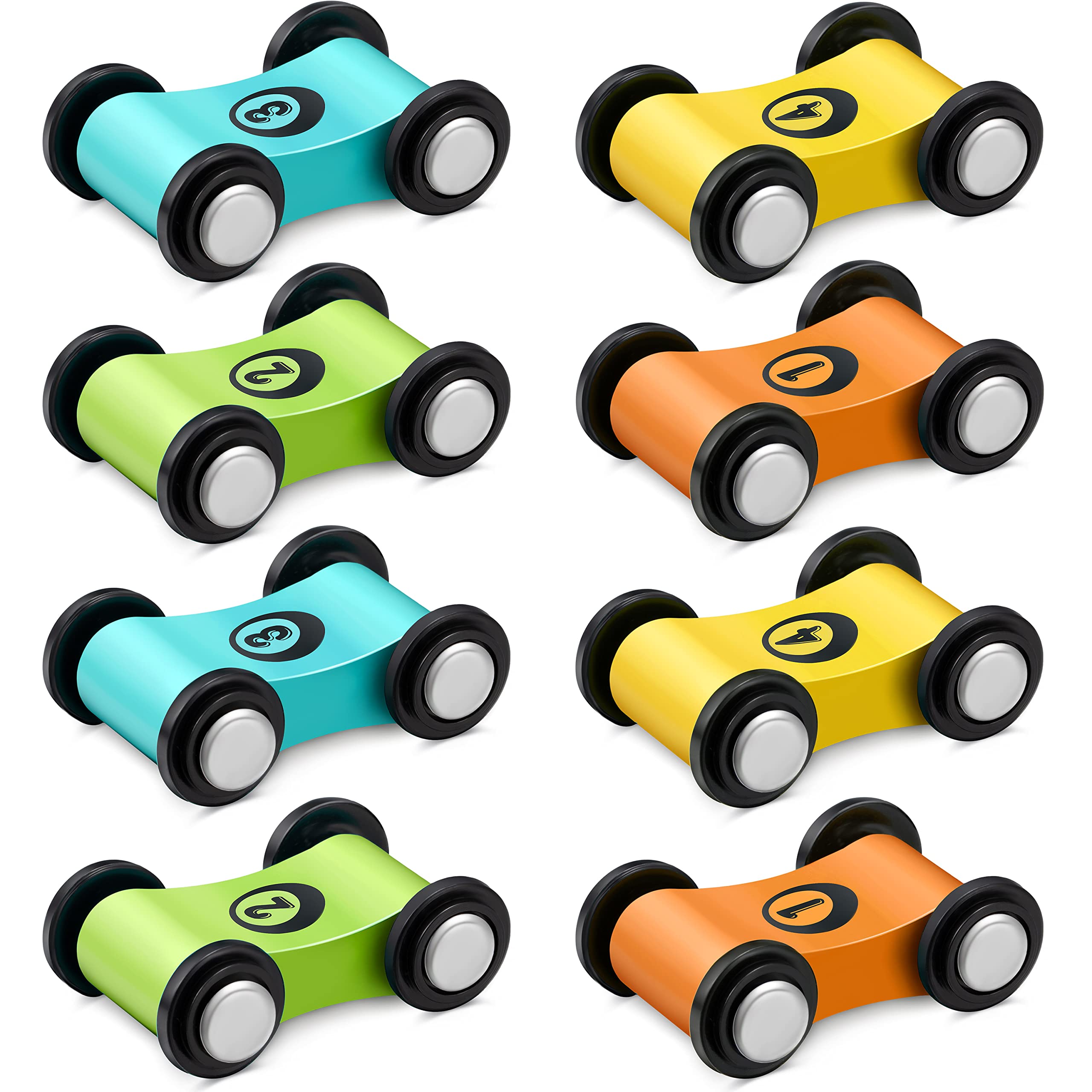 Sotiff wooden mini car green front view, smooth finish for safe toddler play.