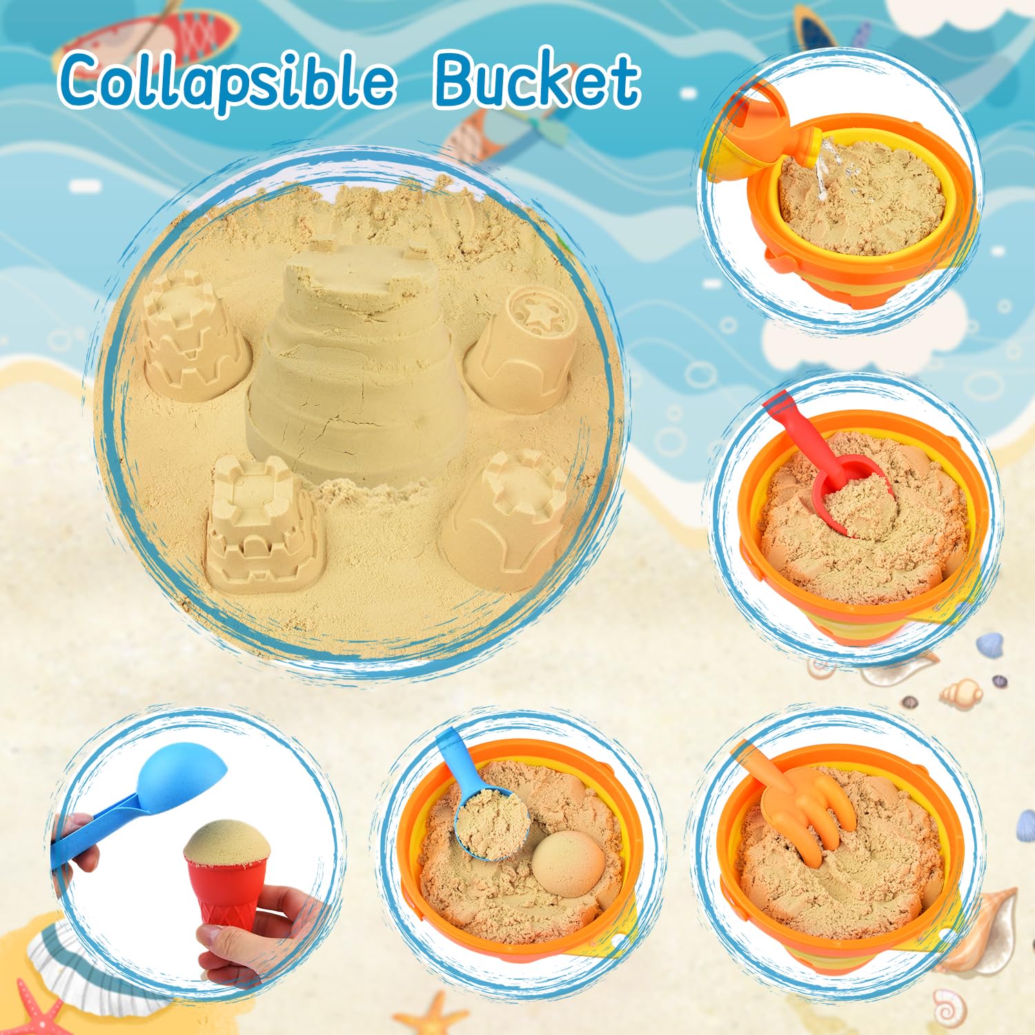 Sotodik sand shovels from the set offer precise scooping and digging