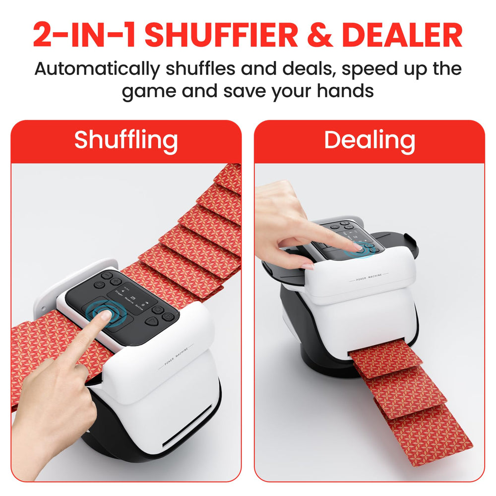 SouAny shuffle and deal action close-up demonstrates smooth automated card handling