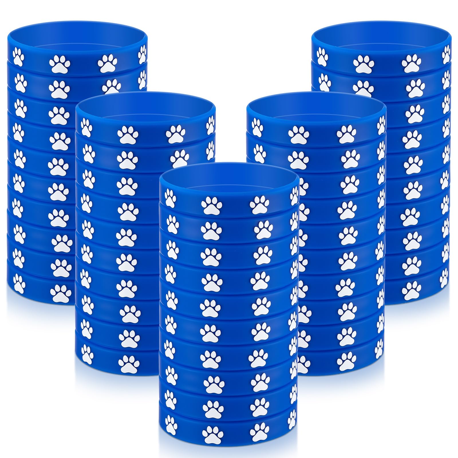 Soulchen 100-pcs paw bracelets pack, ideal party favors for dog lovers.