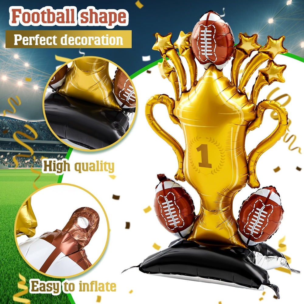 Soulchen 5ft football foil balloon eases setup without helium.