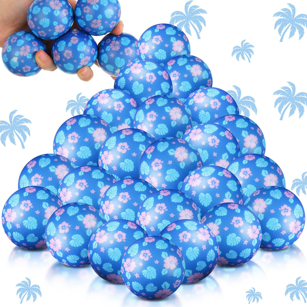 Soulchen blue Hawaiian leaves stress ball for on-the-go stress relief.
