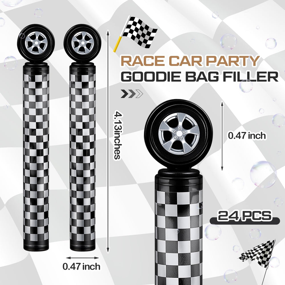 Soulchen checkered bubble wand highlighting wheel design adds sporty appeal.