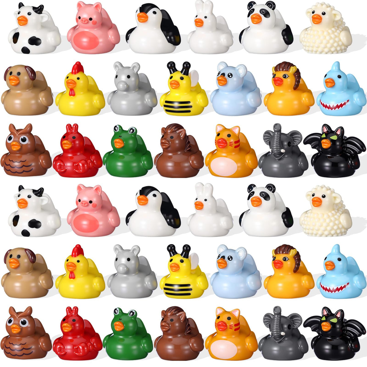 Soulchen ducks resin miniatures for garden decor and shelf displays with bright, playful detail.