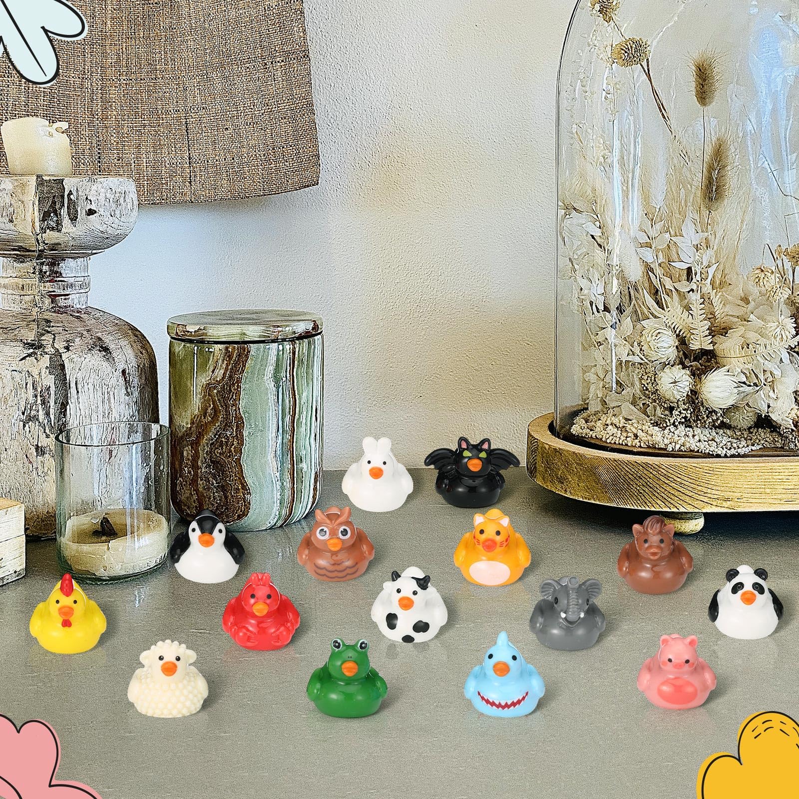 Soulchen flamingo resin miniatures bring tropical flair to planters and shelves.