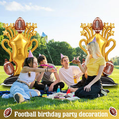 Soulchen football birthday balloon creates a festive focal point for fans.