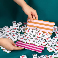 Soulchen Mahjong shuffler green-mint palette, compact design for tidy gaming area.