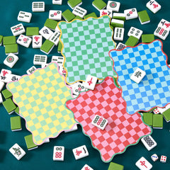 Soulchen mahjong shuffler green with wavy edge offers durable PVC for long sessions.