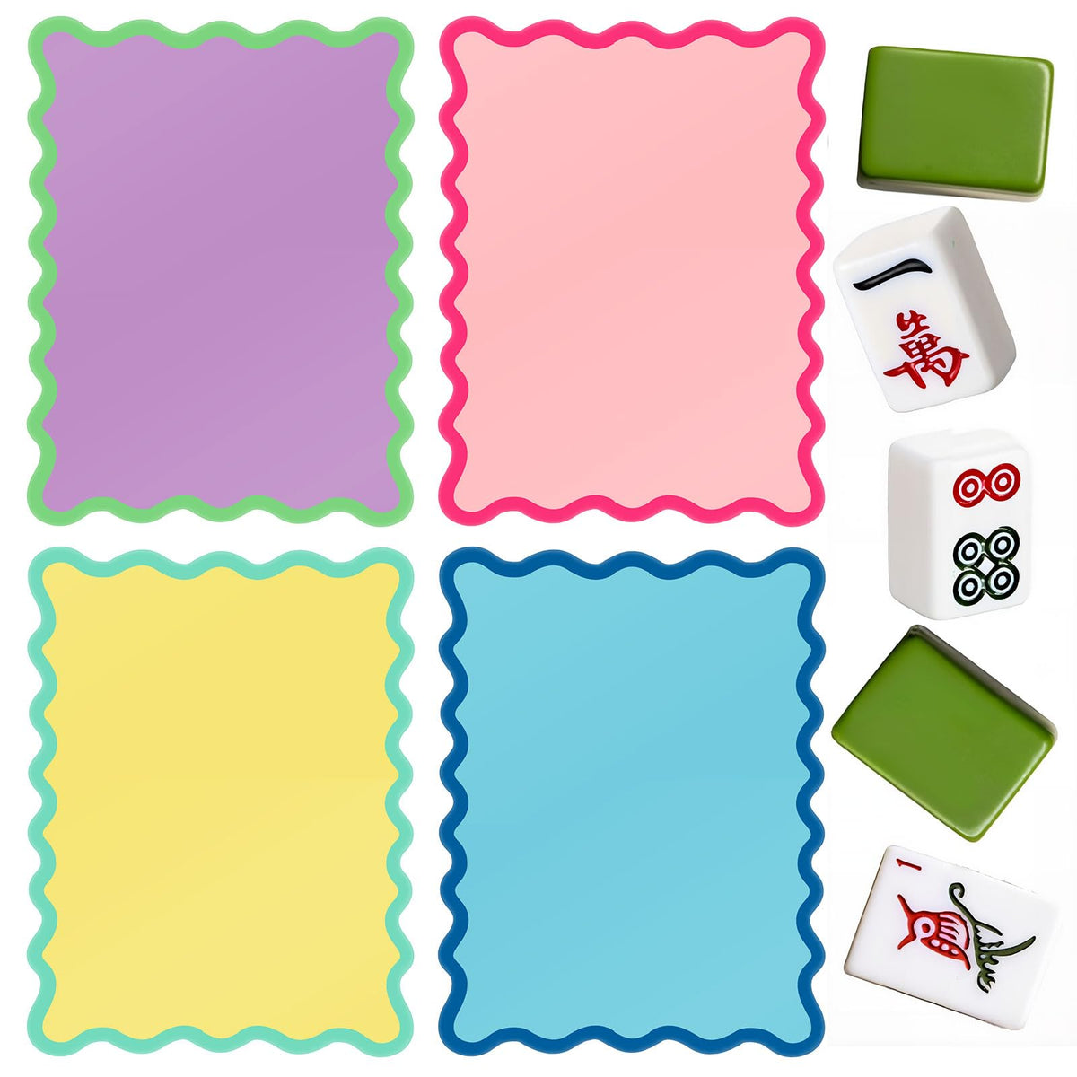 Soulchen pink mahjong shuffler with a wavy edge for vibrant game night