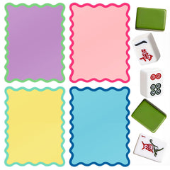 Soulchen pink mahjong shuffler with a wavy edge for vibrant game night