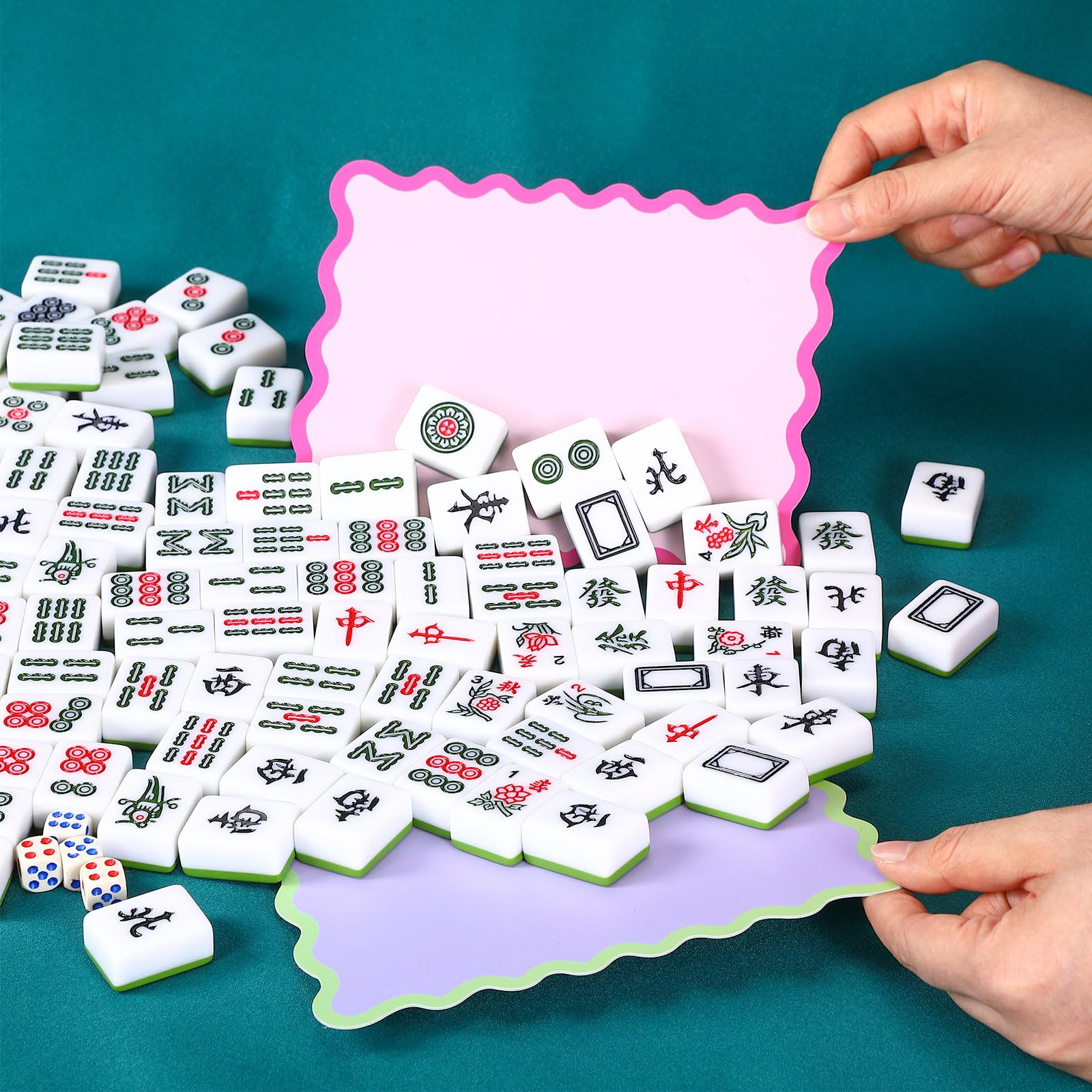 Soulchen purple mahjong shuffler with a wavy edge enhances play