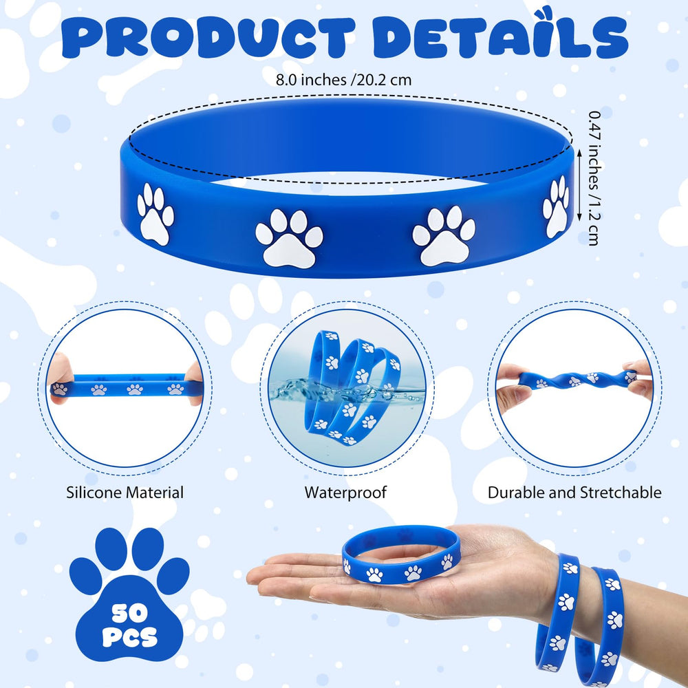 Soulchen paw print silicone bracelets with colorful patterns for lively events.