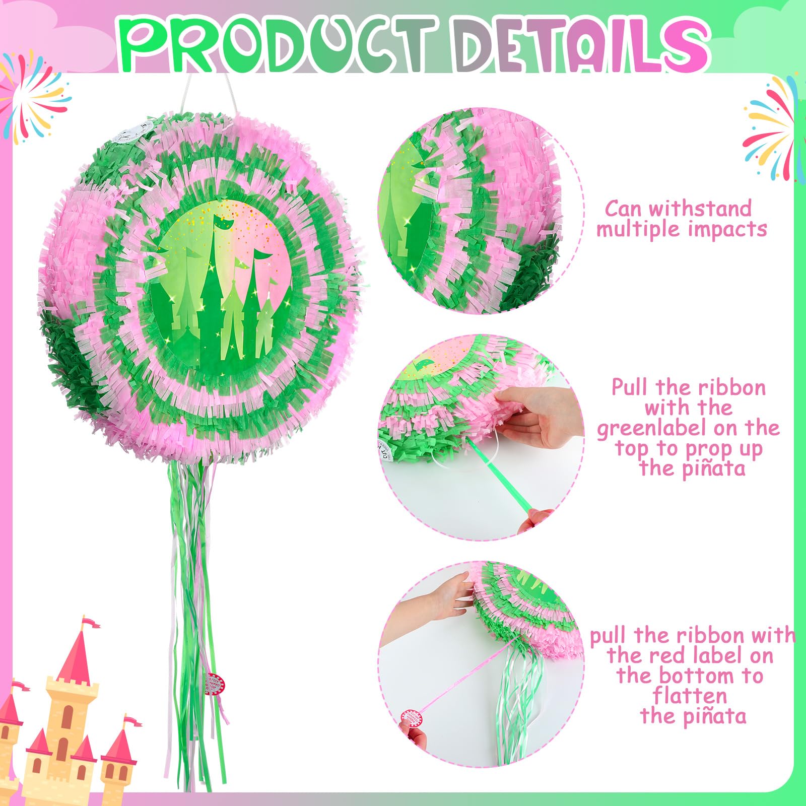 Soulchen pinata pink green gradient close-up highlighting craftsmanship