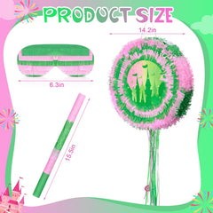 Soulchen pinata pink and green round with tassels for party fun