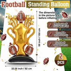 Soulchen self-standing football balloon showcases bold decor for photo backdrops.