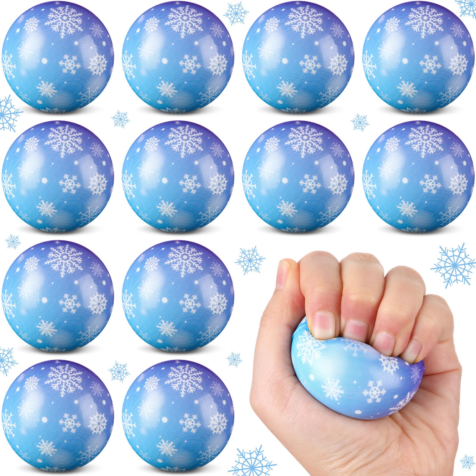 Soulchen snowflake stress ball blue, portable stress relief for kids.