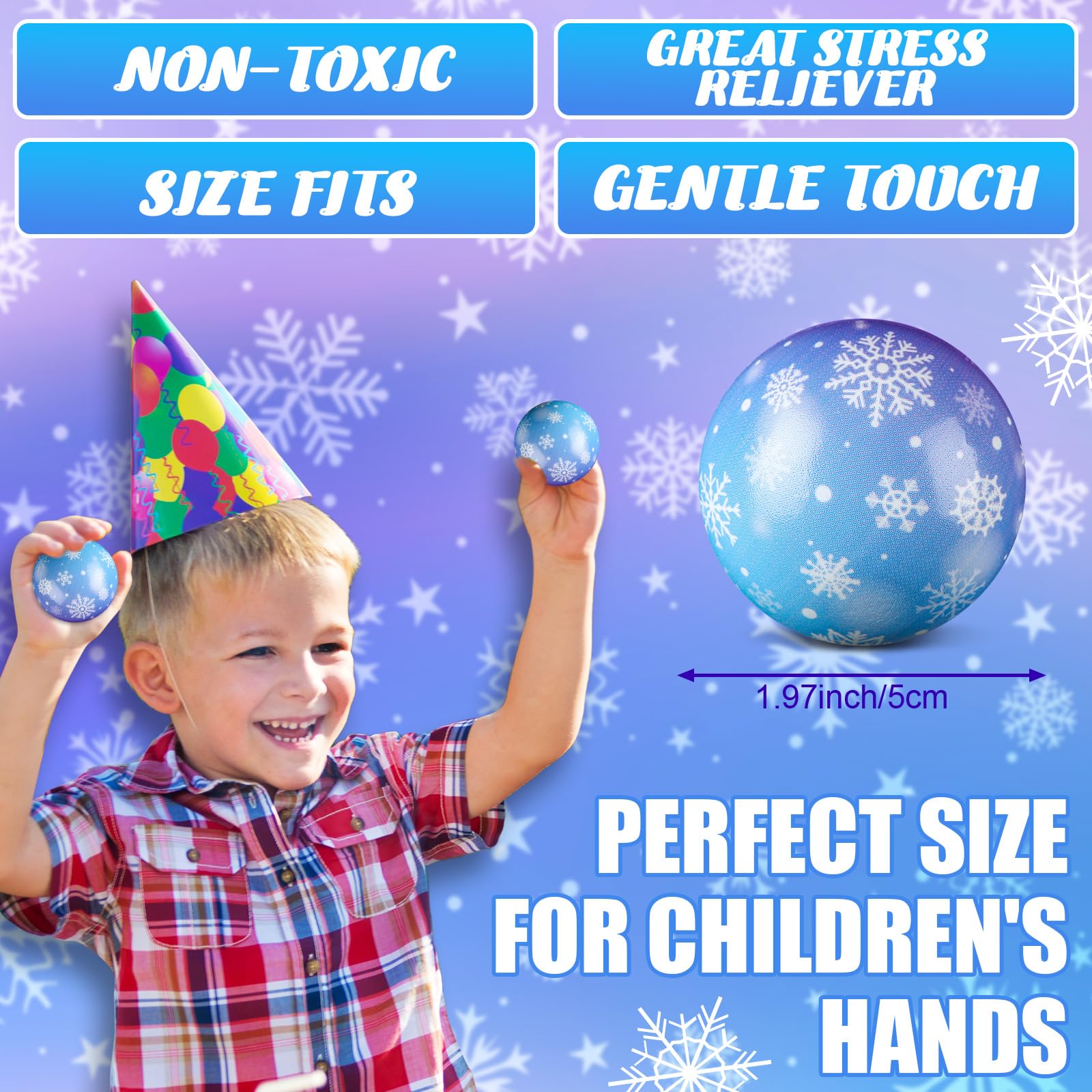 Soulchen snowflake stress ball white, compact fidget toy for focus and calm.