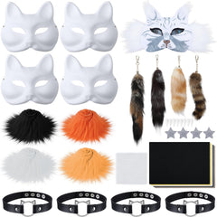 Soulchen therian fox mask kit with four masks, ideal for cosplay and photo shoots.