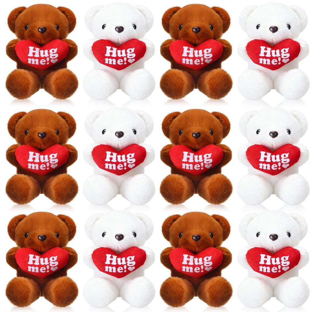 Soulchen Valentine bears 12-pack white and brown pack shot, ideal for gifting.