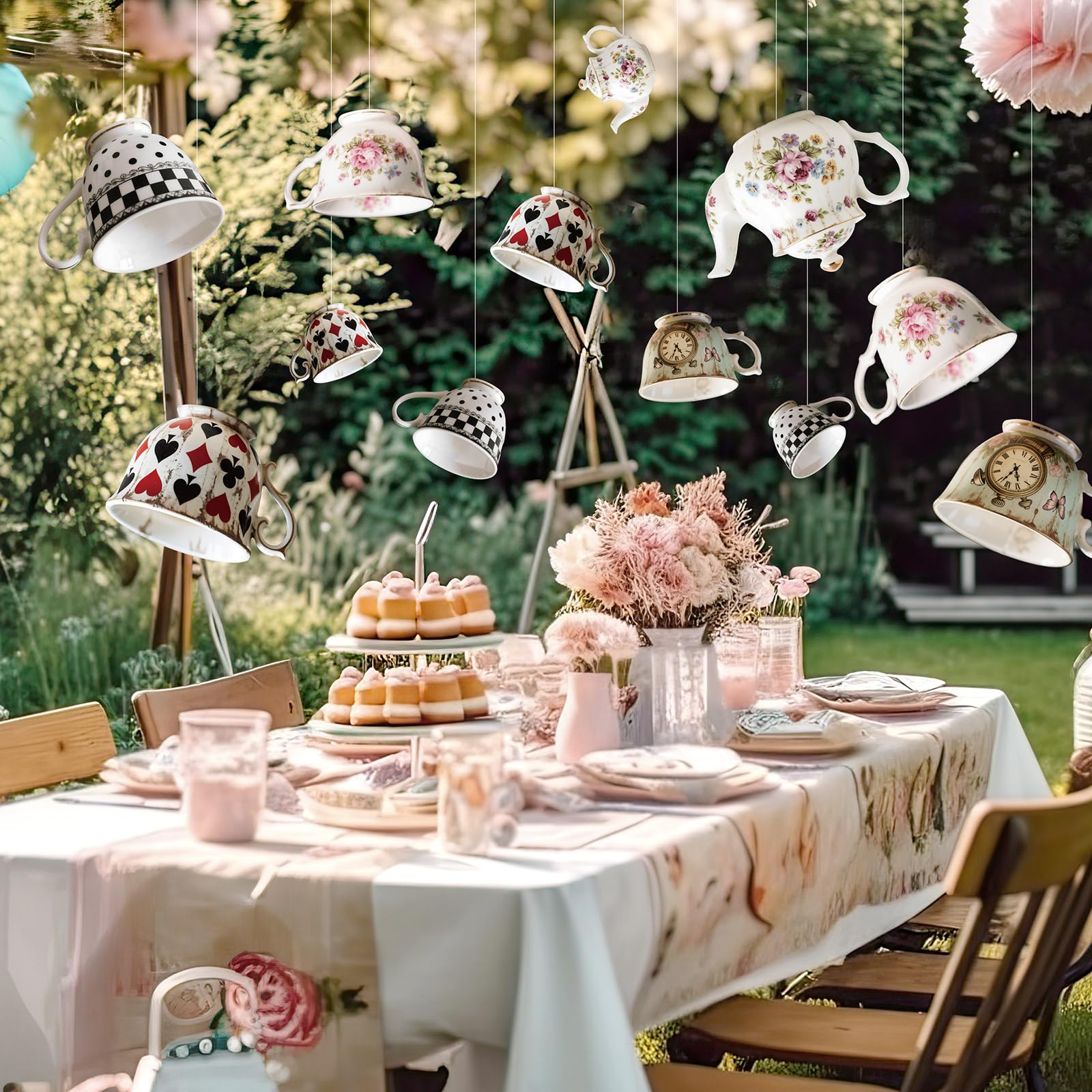 Soulchen Wonderland teapot banner 30cm vividly bright for eye-catching party decor