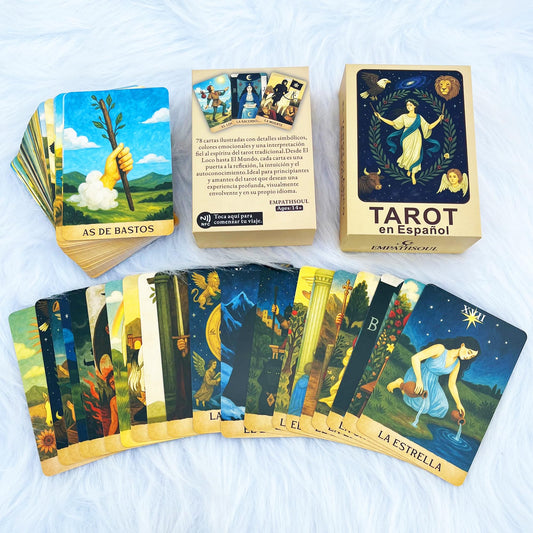 Soulme 78Tarot deck on table shows organized cards for practice