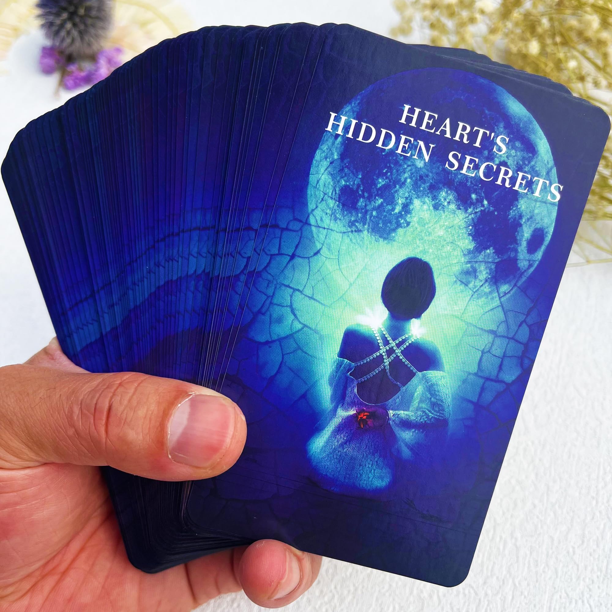 Soulme portable oracle card pack held for convenient travel use
