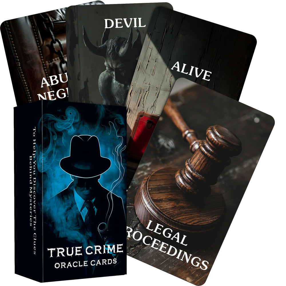 Soulme True Crime Clues cards cover, inviting mystery exploration at your next gathering.