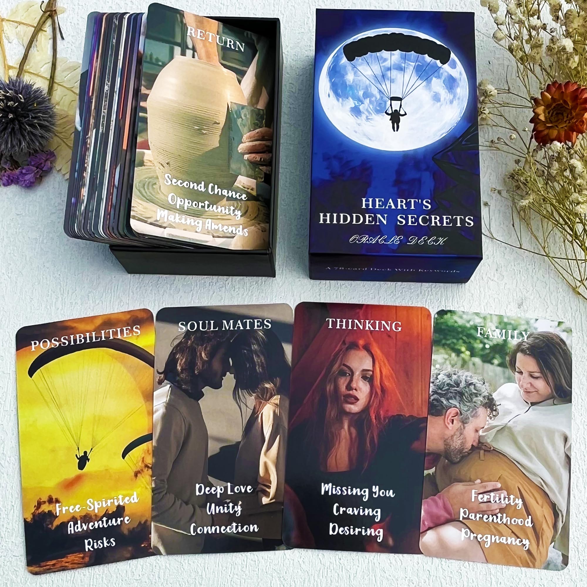 Soulme Twin Flame Love Oracle Cards cover with inviting artwork for guidance